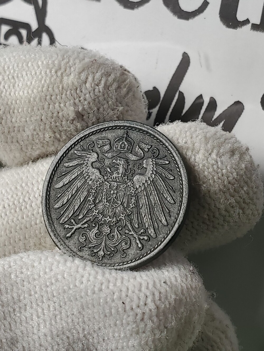 1921 Germany 10 Pfennig – UNC Weimar Zinc Deep Charcoal Tone - Picture 2 of 11